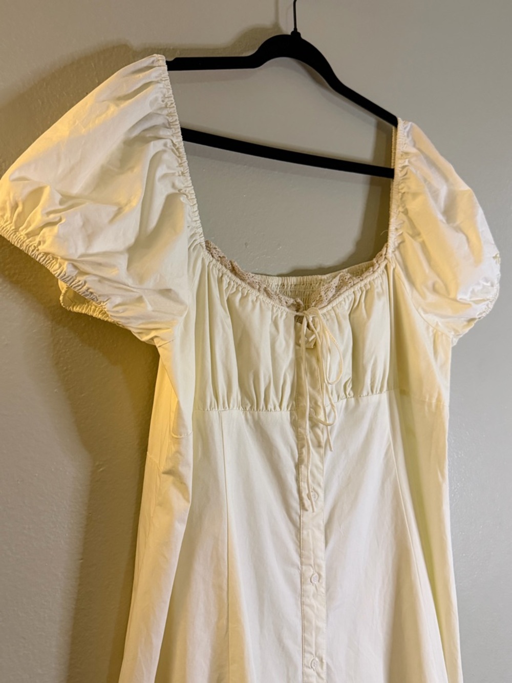 NWT Cider Cream Cotton Cottagecore Milkmaid Lace Trim Midi Dress 2XL - Picture 2 of 9